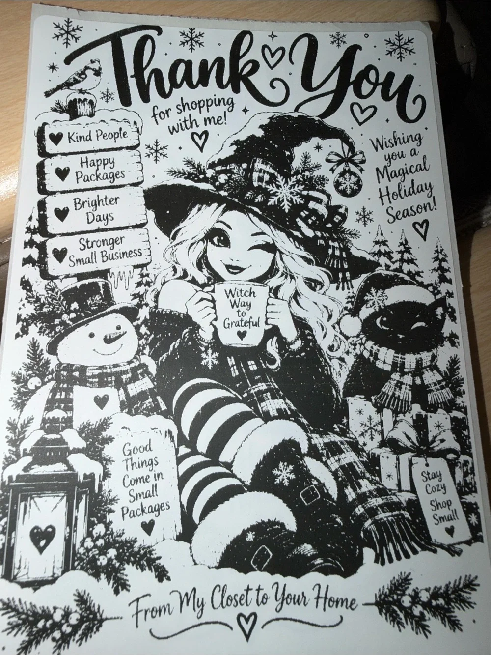 Thank You Witch Holiday 50 count sticker